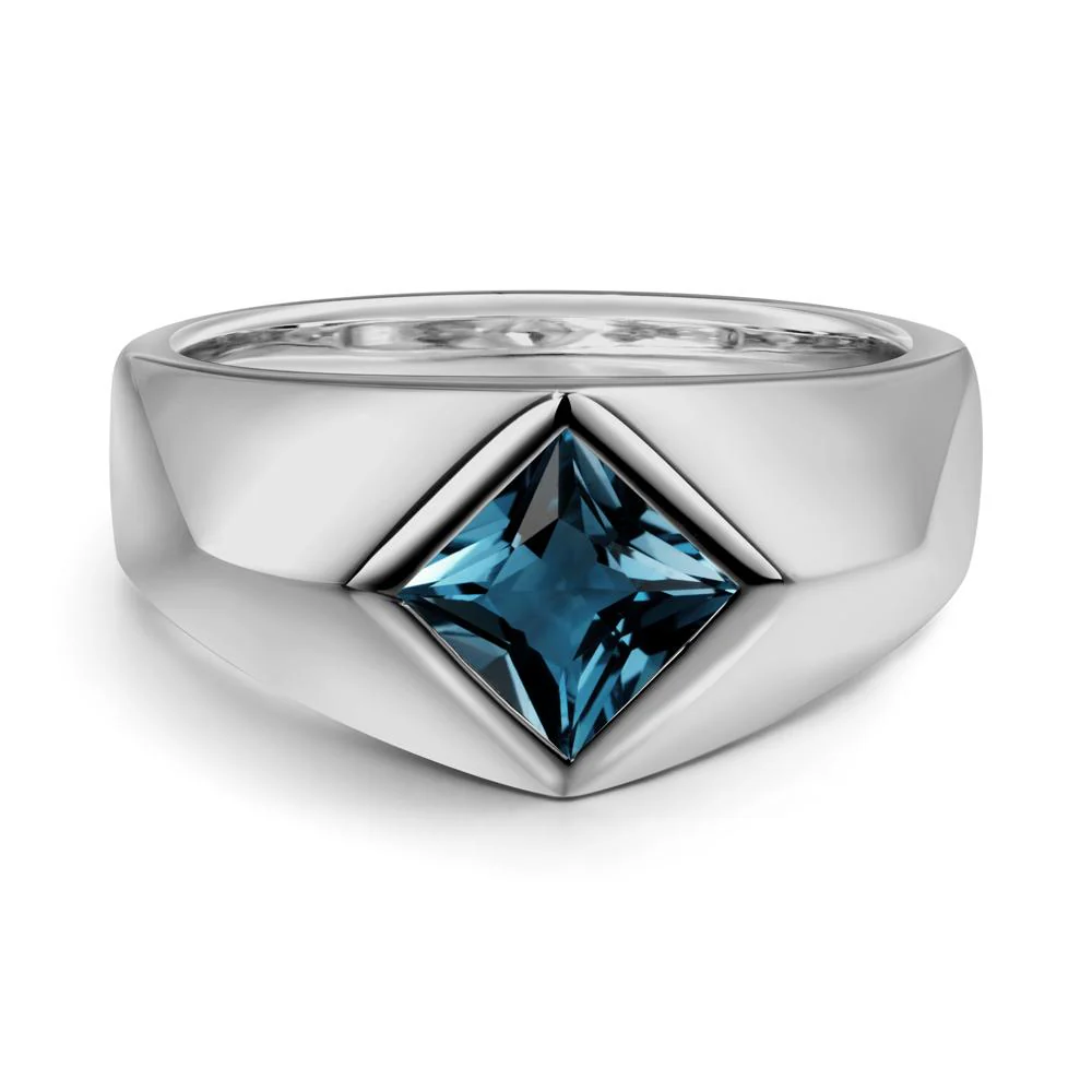 Men's London Blue Topaz Kite Set Ring - Image 2