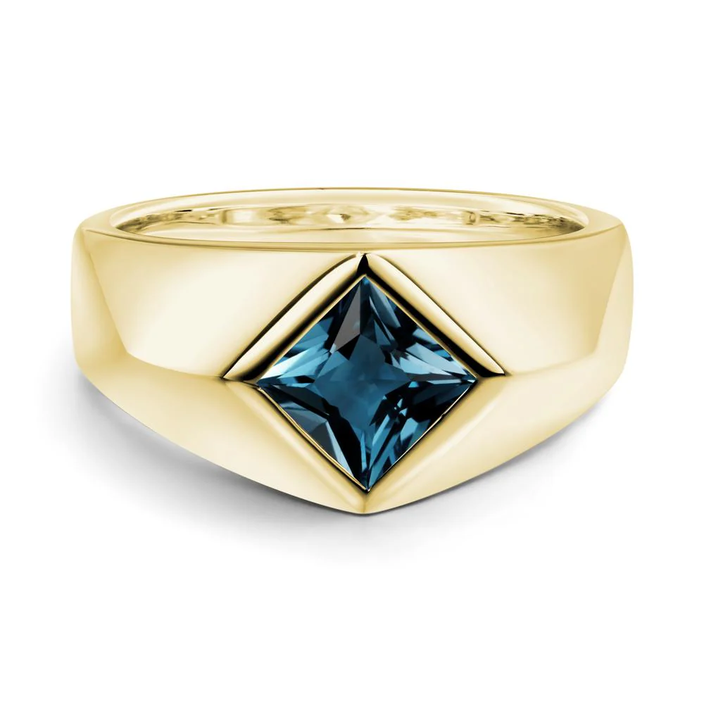 Men's London Blue Topaz Kite Set Ring - Image 4