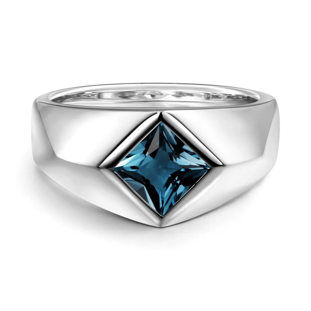 Men's London Blue Topaz Kite Set Ring - Image 6