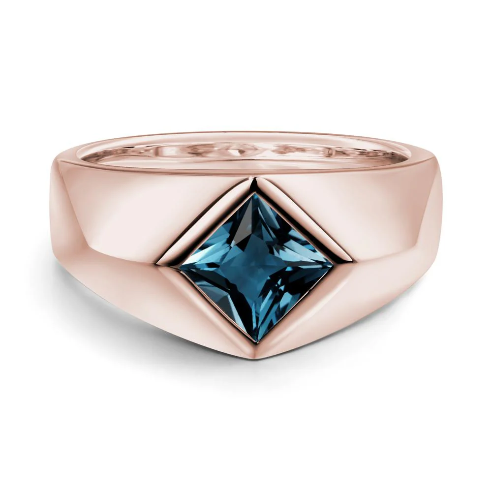 Men's London Blue Topaz Kite Set Ring - Image 8