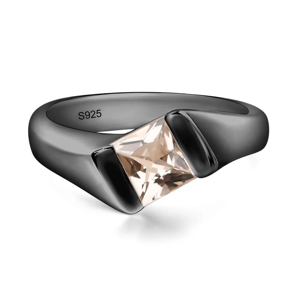 Unisex Morganite Bypass Solitaire Ring - Image 2