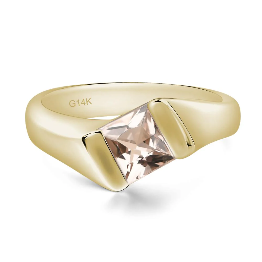 Unisex Morganite Bypass Solitaire Ring - Image 4
