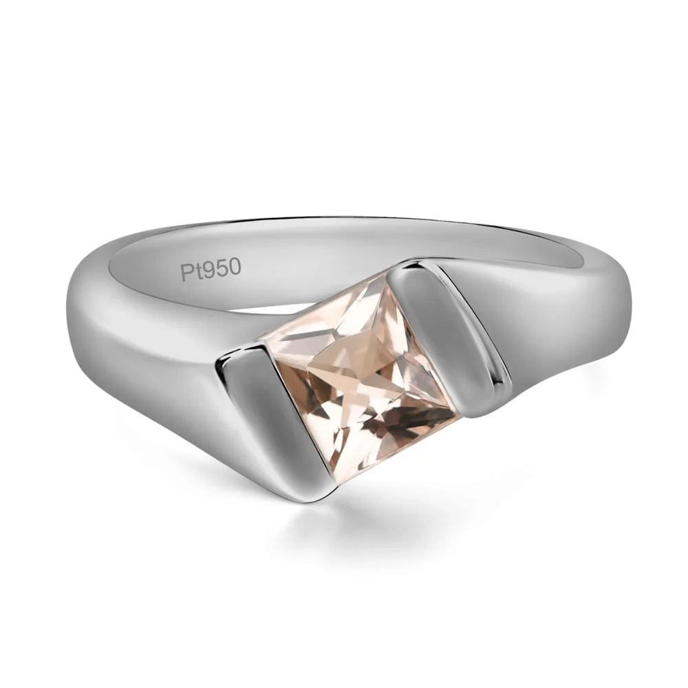 Unisex Morganite Bypass Solitaire Ring - Image 6