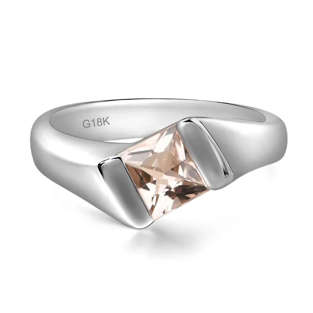 Unisex Morganite Bypass Solitaire Ring - Image 7