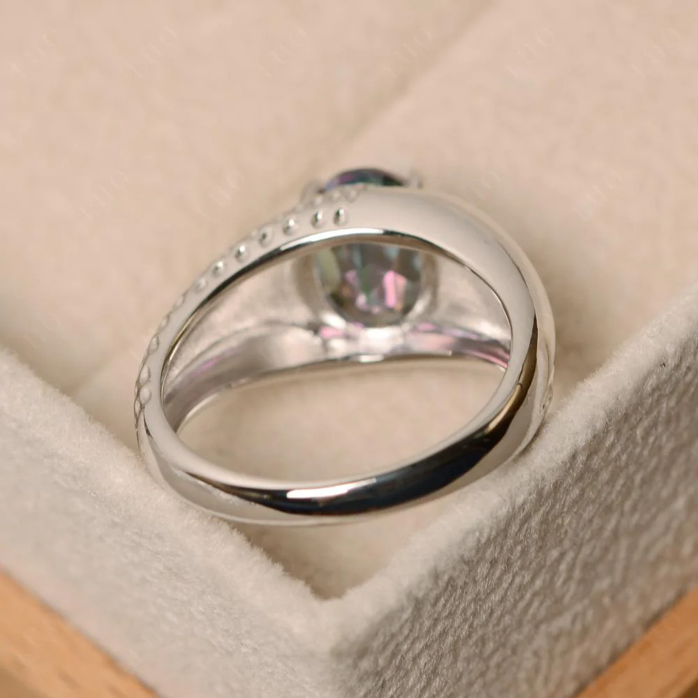 Rugged Oval Mystic Topaz Ring for Men - Image 12