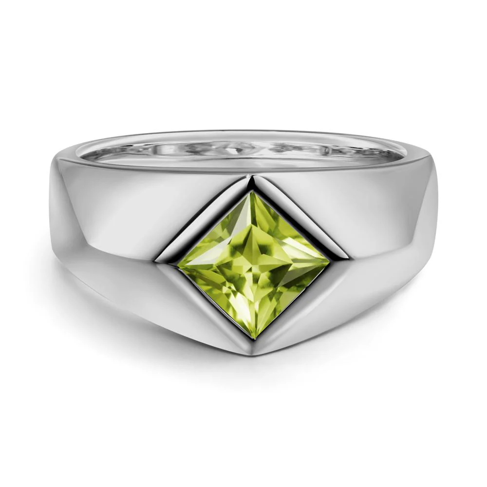 Men's Peridot Kite Set Ring
