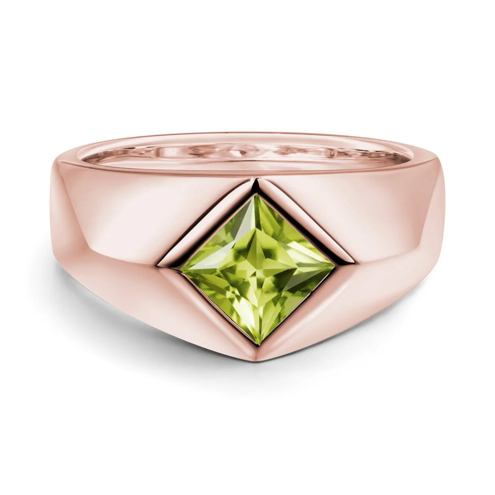 Men's Peridot Kite Set Ring - Image 3