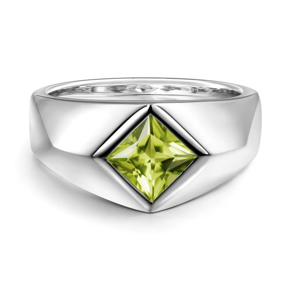 Men's Peridot Kite Set Ring - Image 7