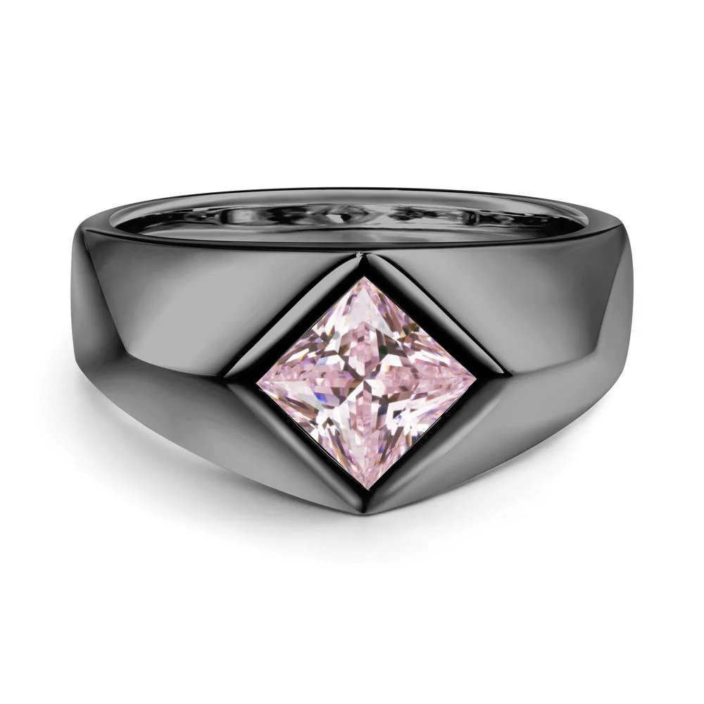 Men's Pink Cubic Zirconia Kite Set Ring