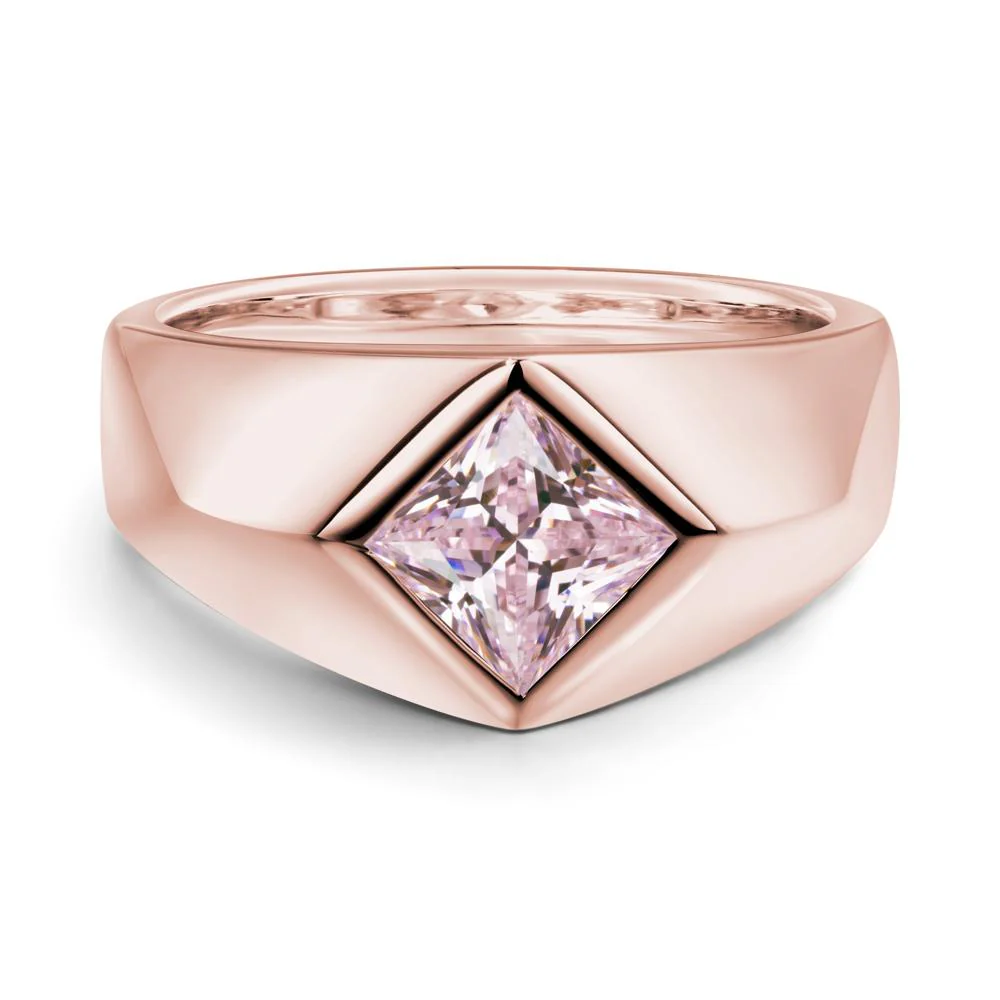 Men's Pink Cubic Zirconia Kite Set Ring - Image 3