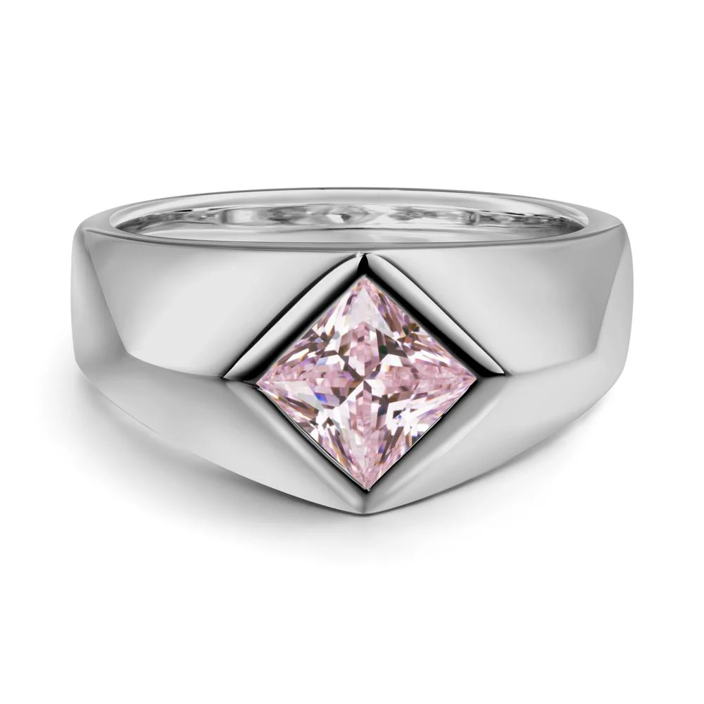 Men's Pink Cubic Zirconia Kite Set Ring - Image 5