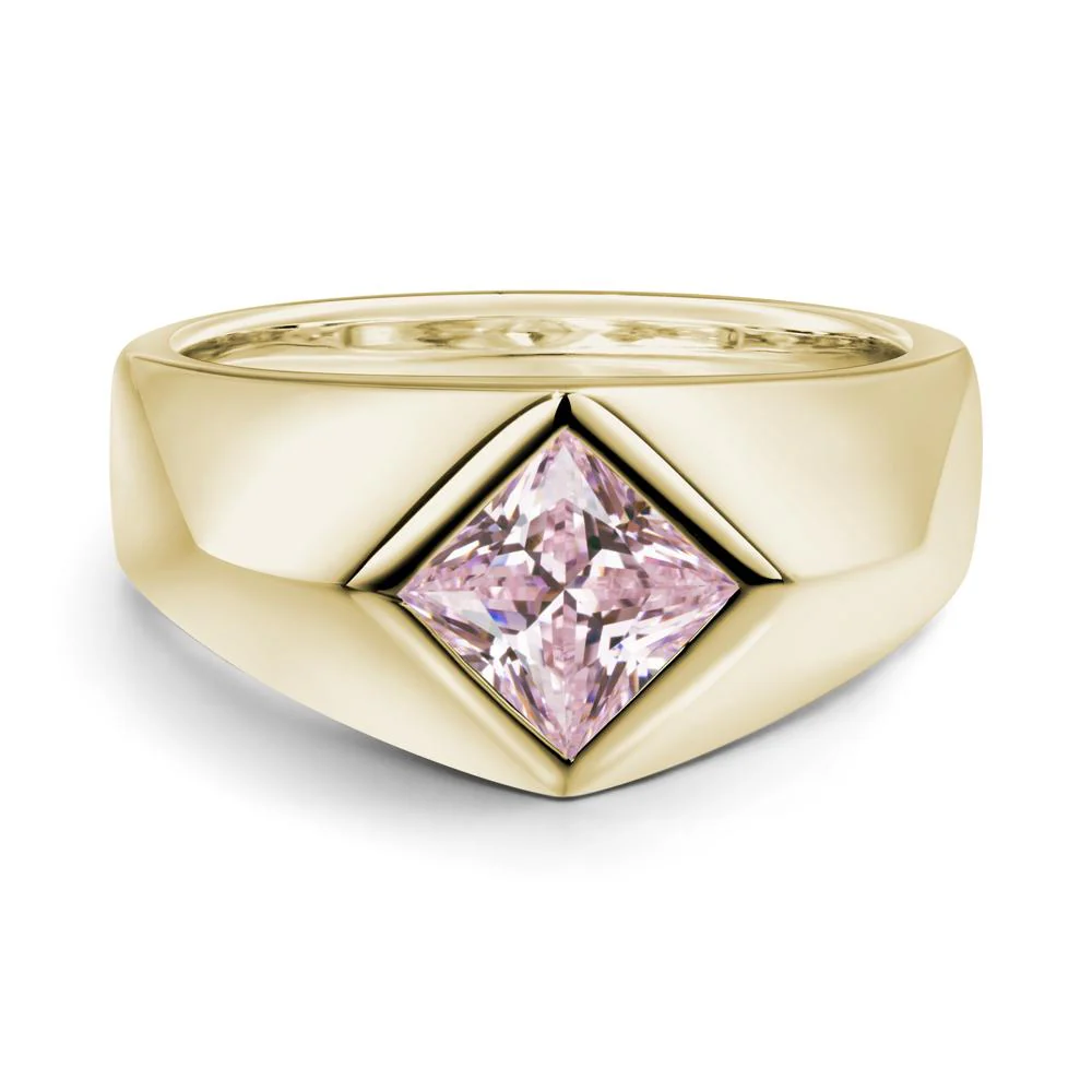 Men's Pink Cubic Zirconia Kite Set Ring - Image 6