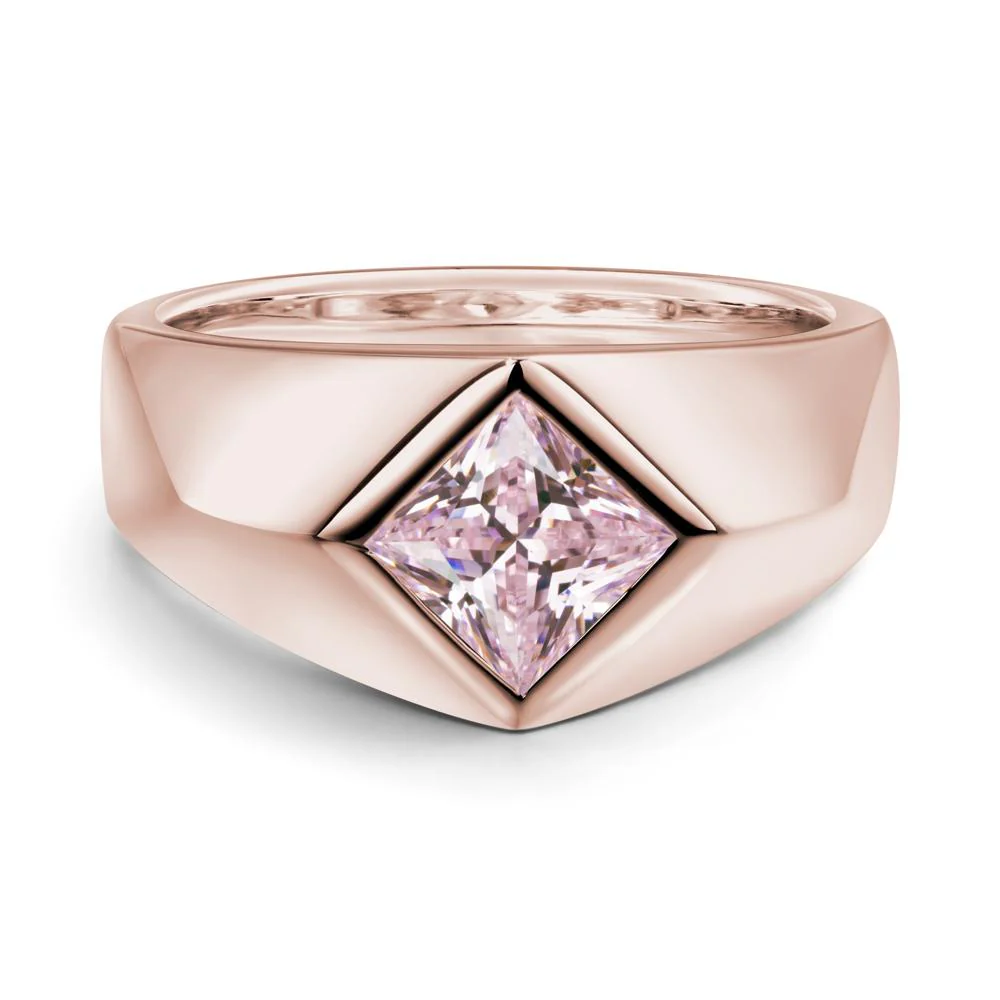 Men's Pink Cubic Zirconia Kite Set Ring - Image 7