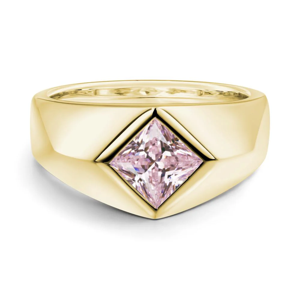 Men's Pink Cubic Zirconia Kite Set Ring - Image 8