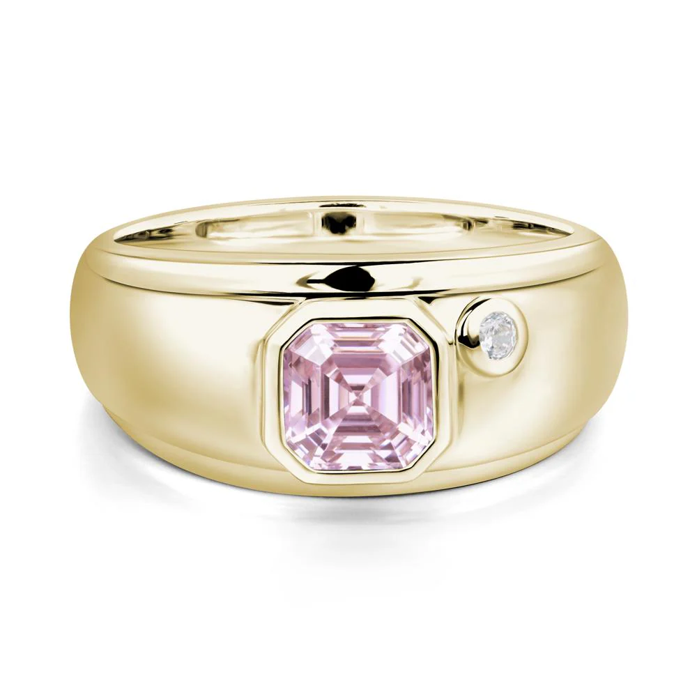 Men's Pink Cubic Zirconia Ring