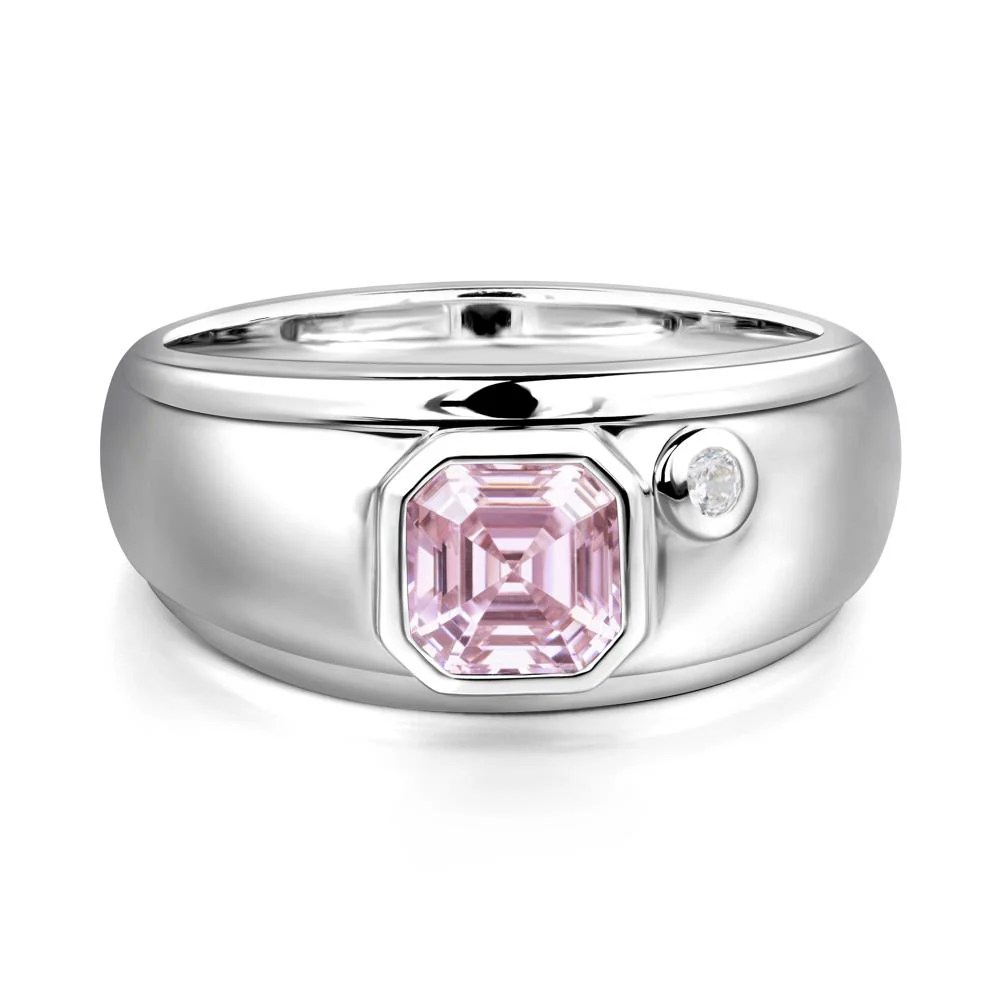 Men's Pink Cubic Zirconia Ring - Image 4