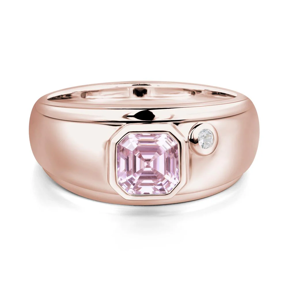 Men's Pink Cubic Zirconia Ring - Image 5