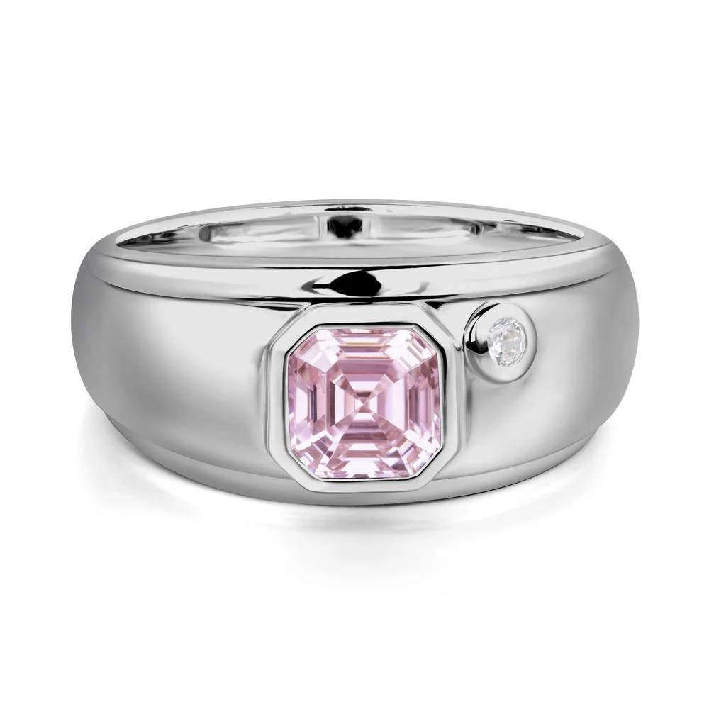 Men's Pink Cubic Zirconia Ring - Image 6
