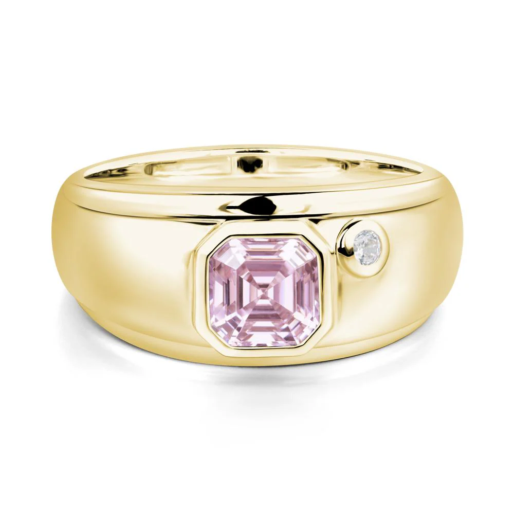 Men's Pink Cubic Zirconia Ring - Image 8