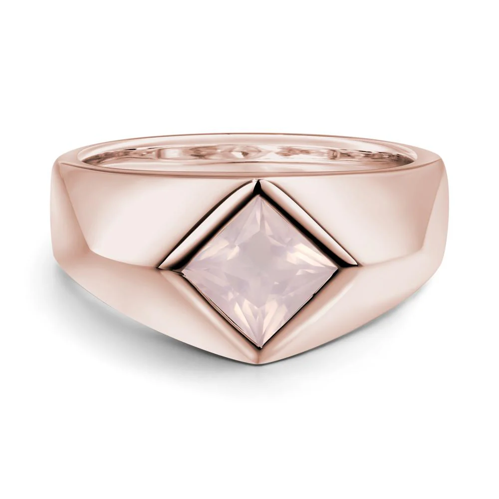 Men's Rose Quartz Kite Set Ring