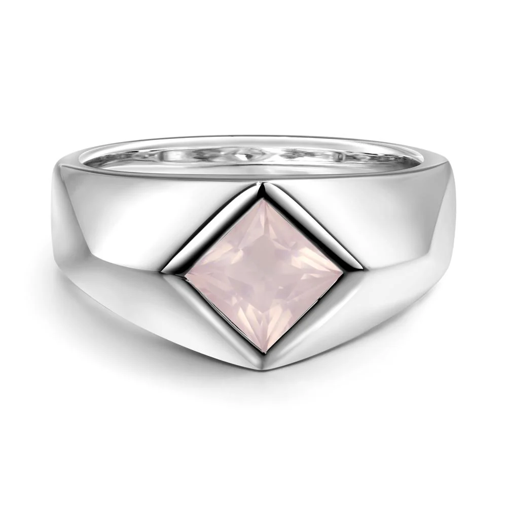 Men's Rose Quartz Kite Set Ring - Image 2
