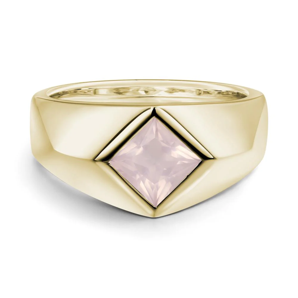 Men's Rose Quartz Kite Set Ring - Image 4