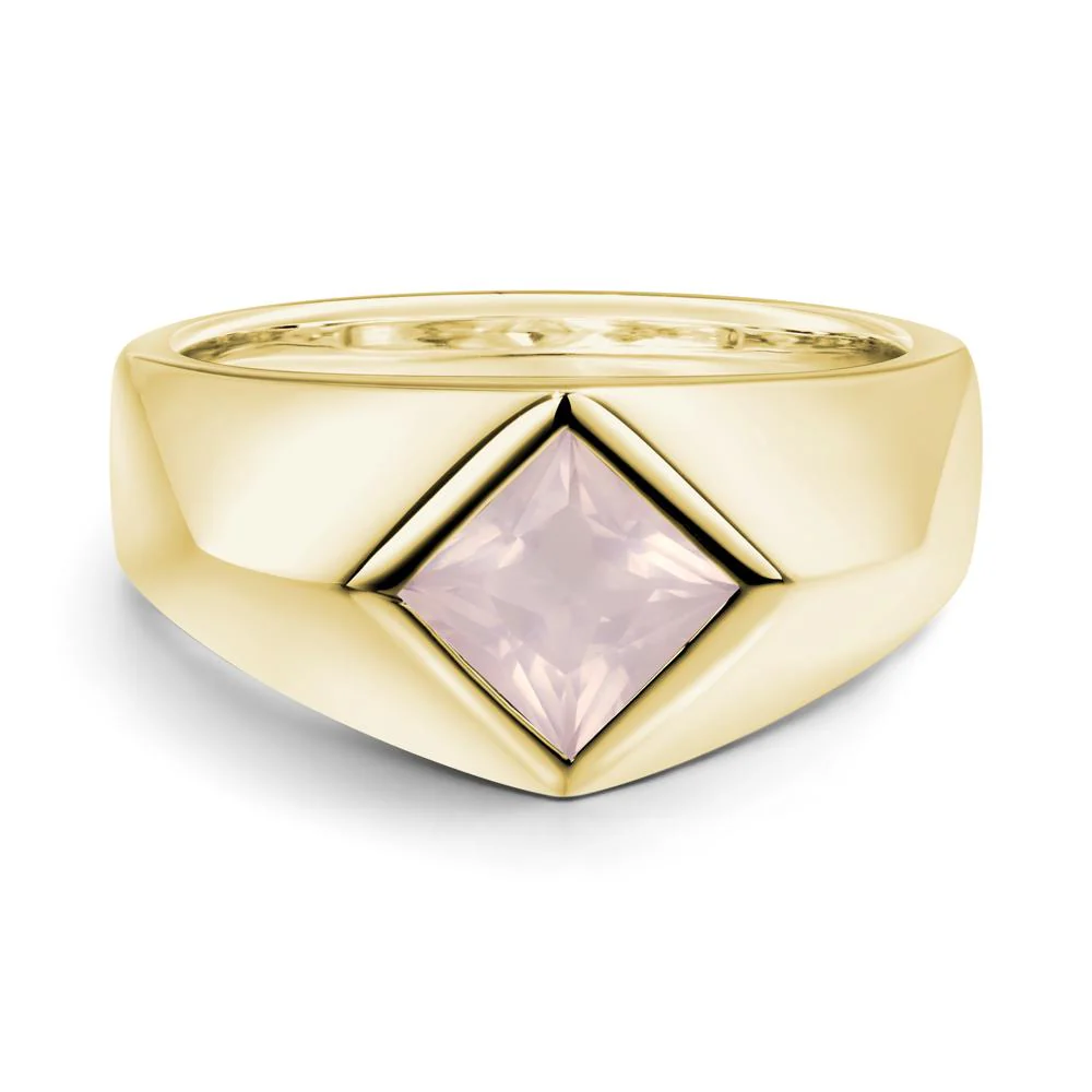 Men's Rose Quartz Kite Set Ring - Image 7