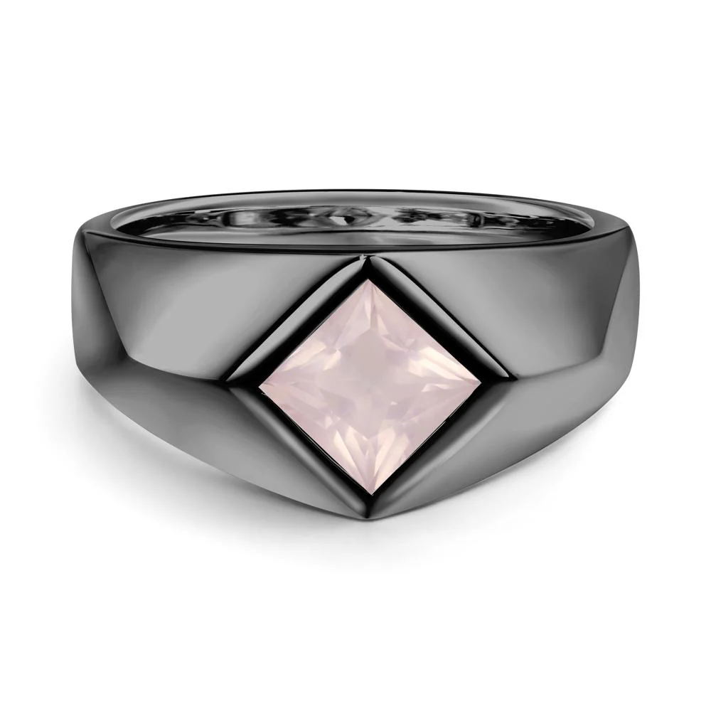 Men's Rose Quartz Kite Set Ring - Image 9