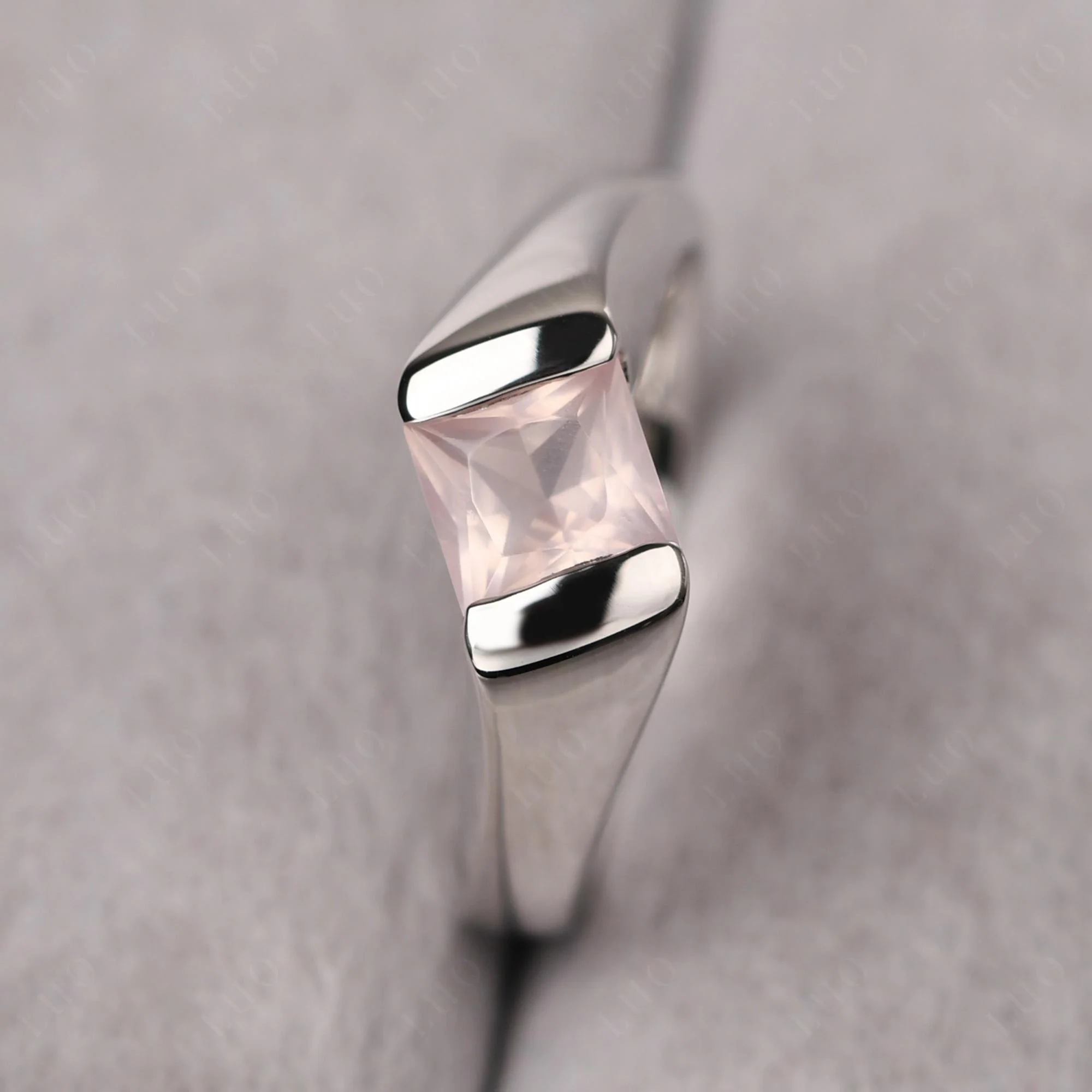 Rose Quartz Bypass Solitaire Engagement Ring - Image 11