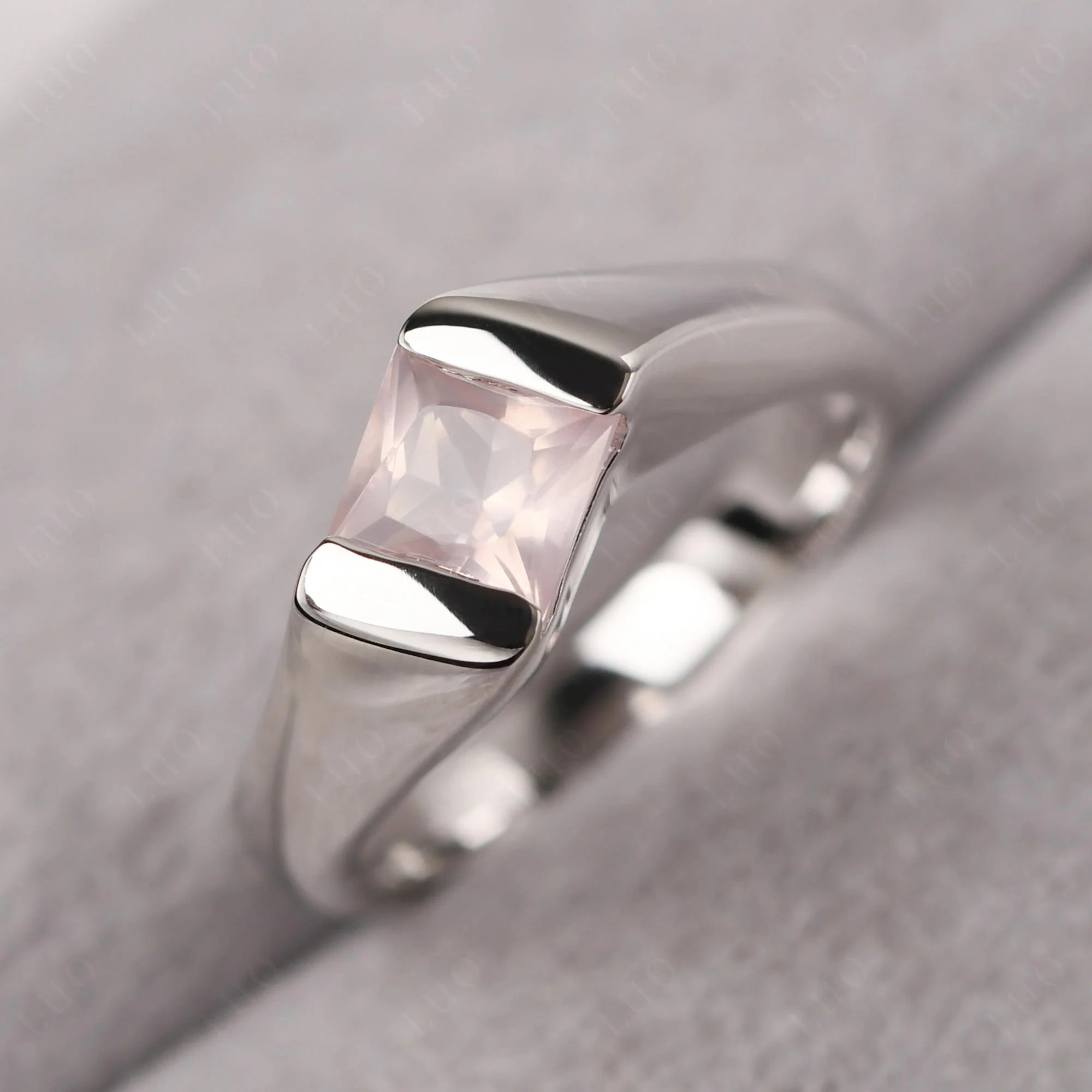 Rose Quartz Bypass Solitaire Engagement Ring - Image 12