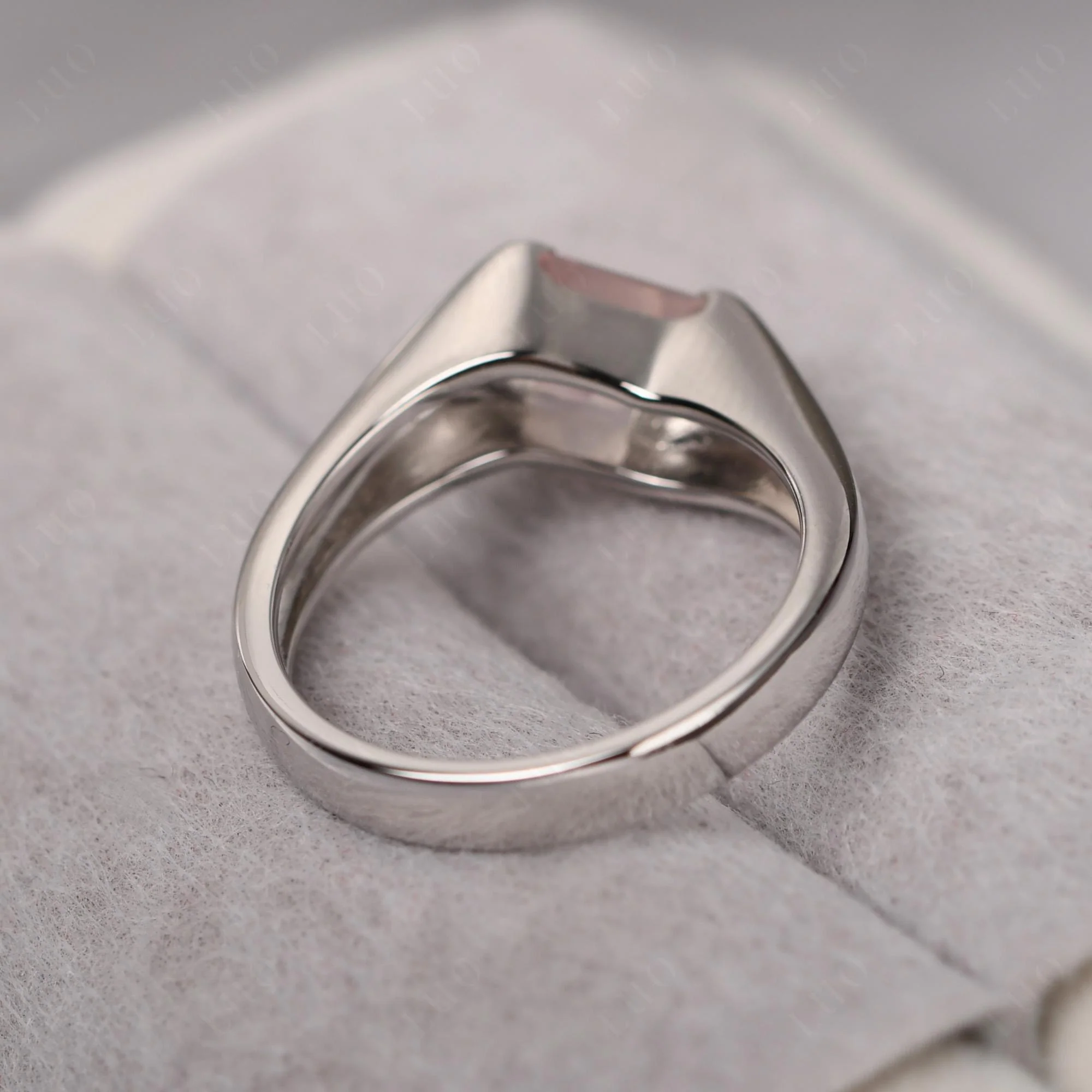 Rose Quartz Bypass Solitaire Engagement Ring - Image 13