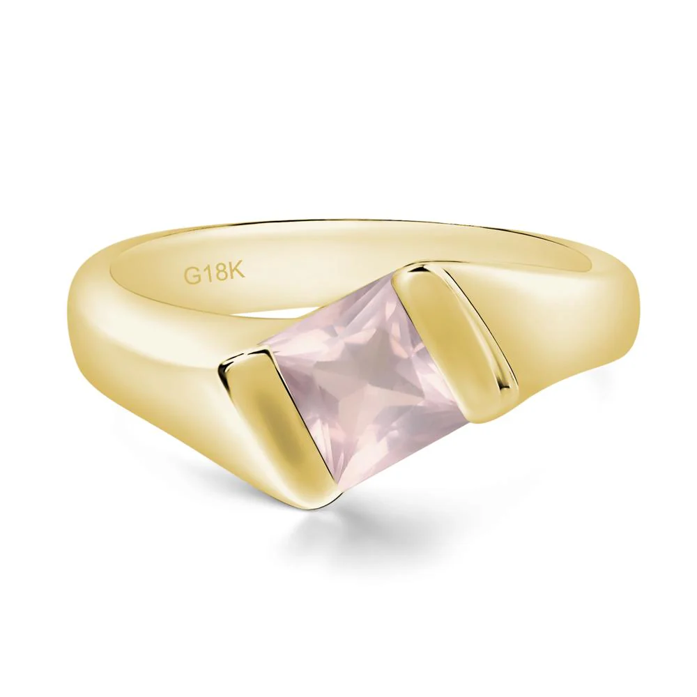 Rose Quartz Bypass Solitaire Engagement Ring - Image 8