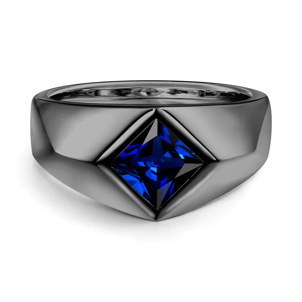 Men's Sapphire Kite Set Ring - Image 3
