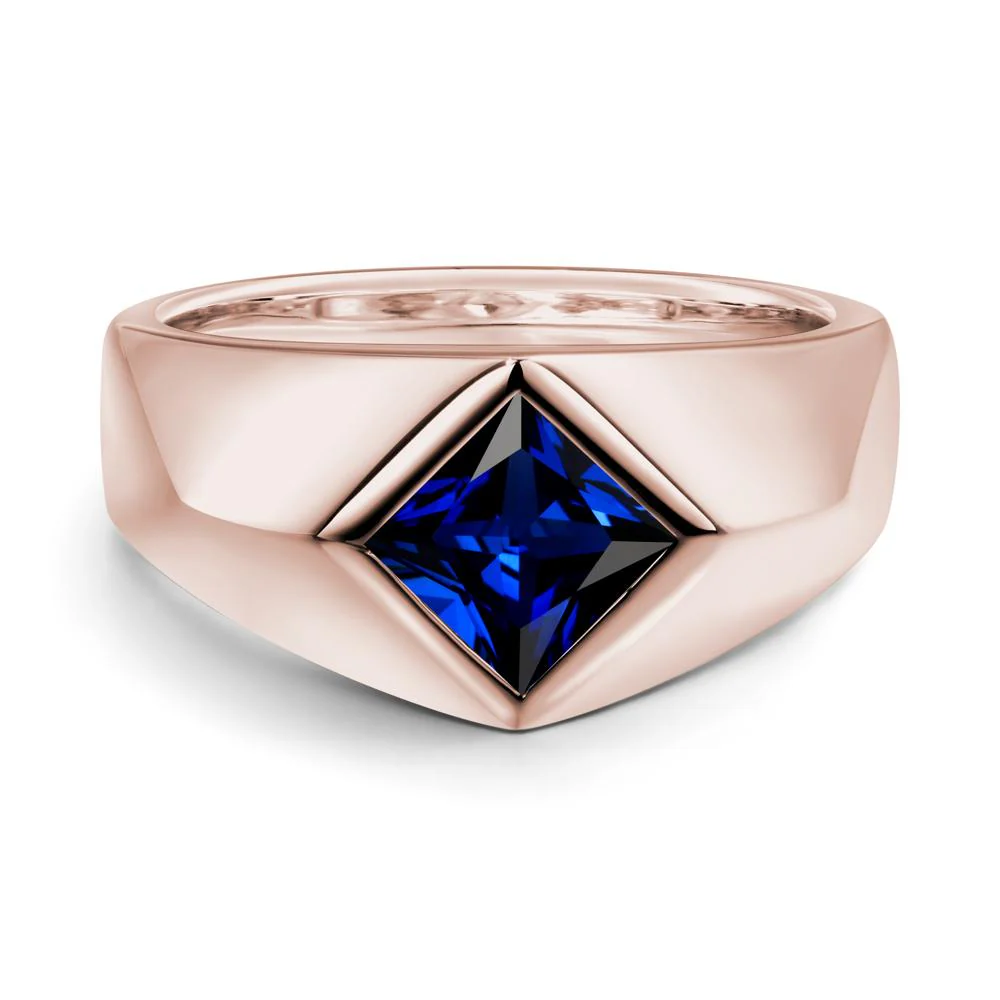 Men's Sapphire Kite Set Ring - Image 4