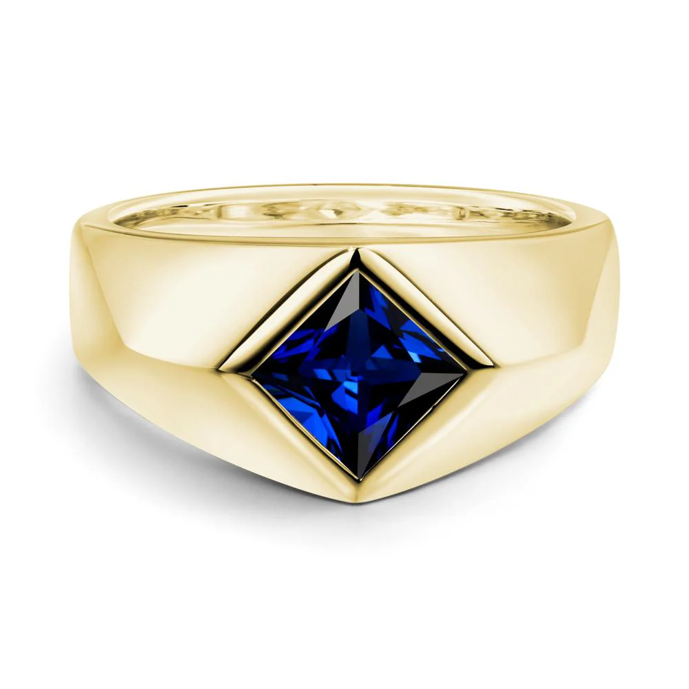 Men's Sapphire Kite Set Ring - Image 5
