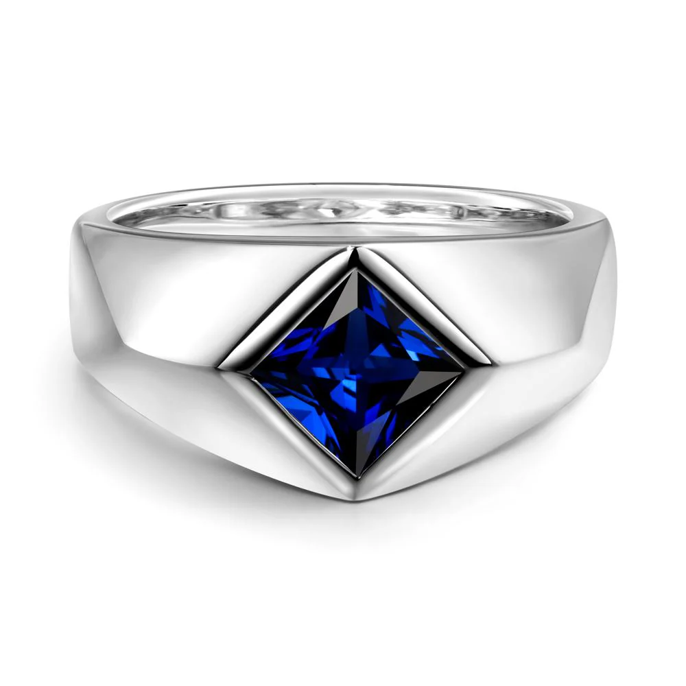 Men's Sapphire Kite Set Ring - Image 7