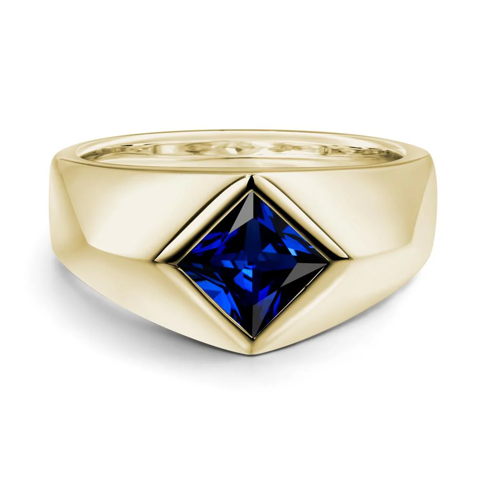 Men's Sapphire Kite Set Ring - Image 9