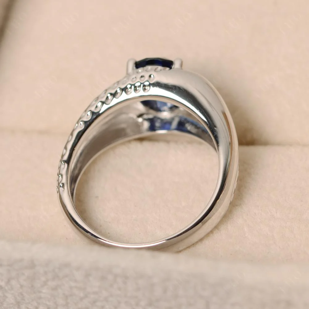 Rugged Oval Sapphire Ring for Men - Image 12
