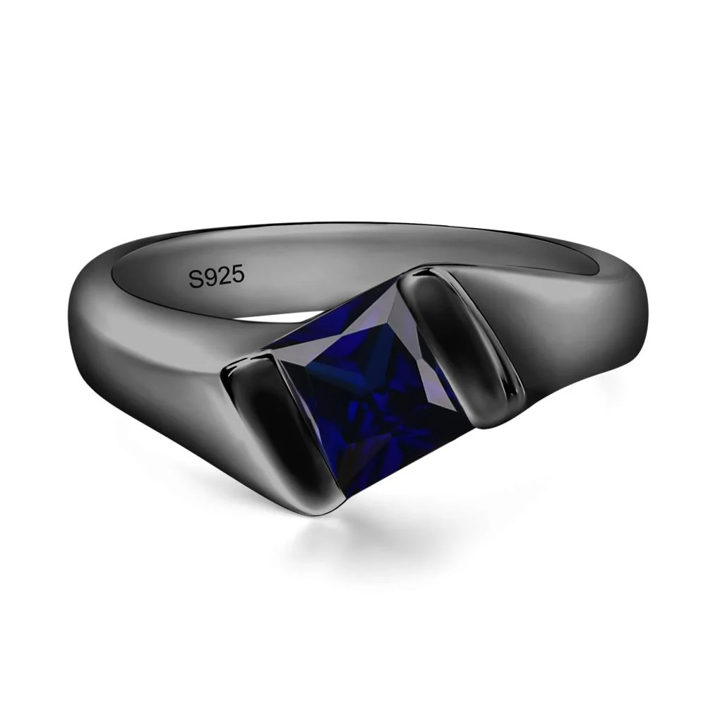 Sapphire Bypass Solitaire Engagement Ring - Image 3