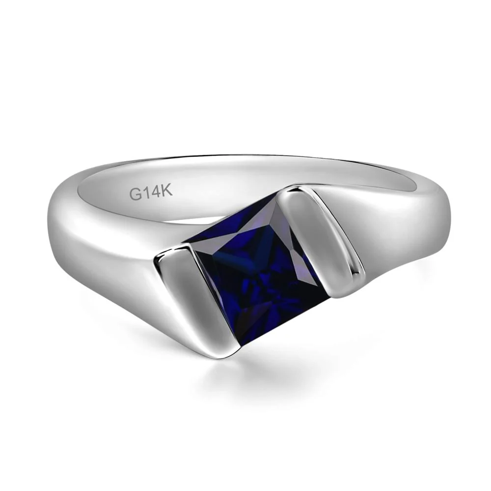 Sapphire Bypass Solitaire Engagement Ring - Image 4
