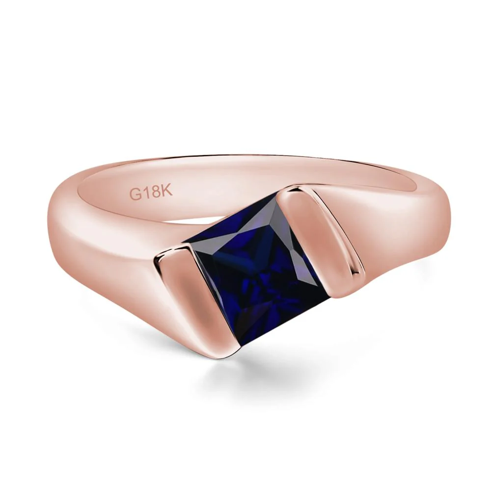 Sapphire Bypass Solitaire Engagement Ring - Image 9
