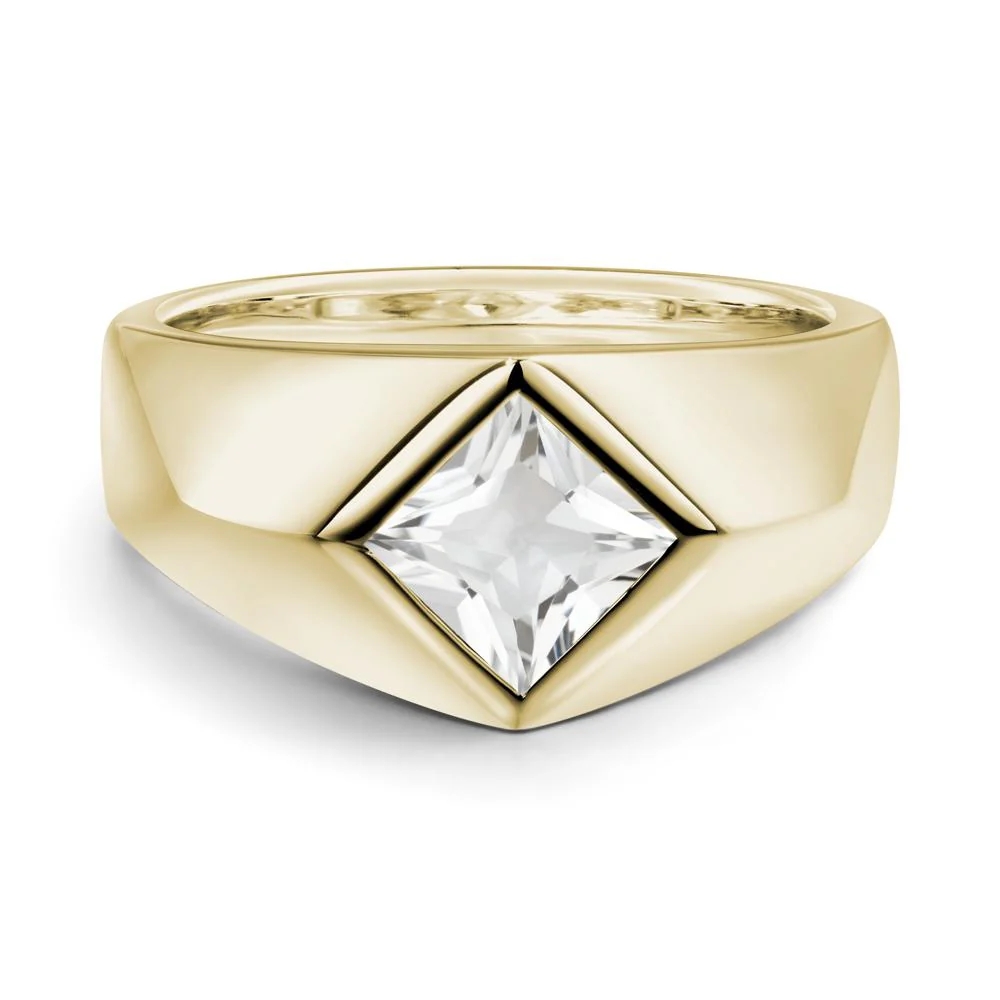 Men's White Topaz Kite Set Ring - Image 9