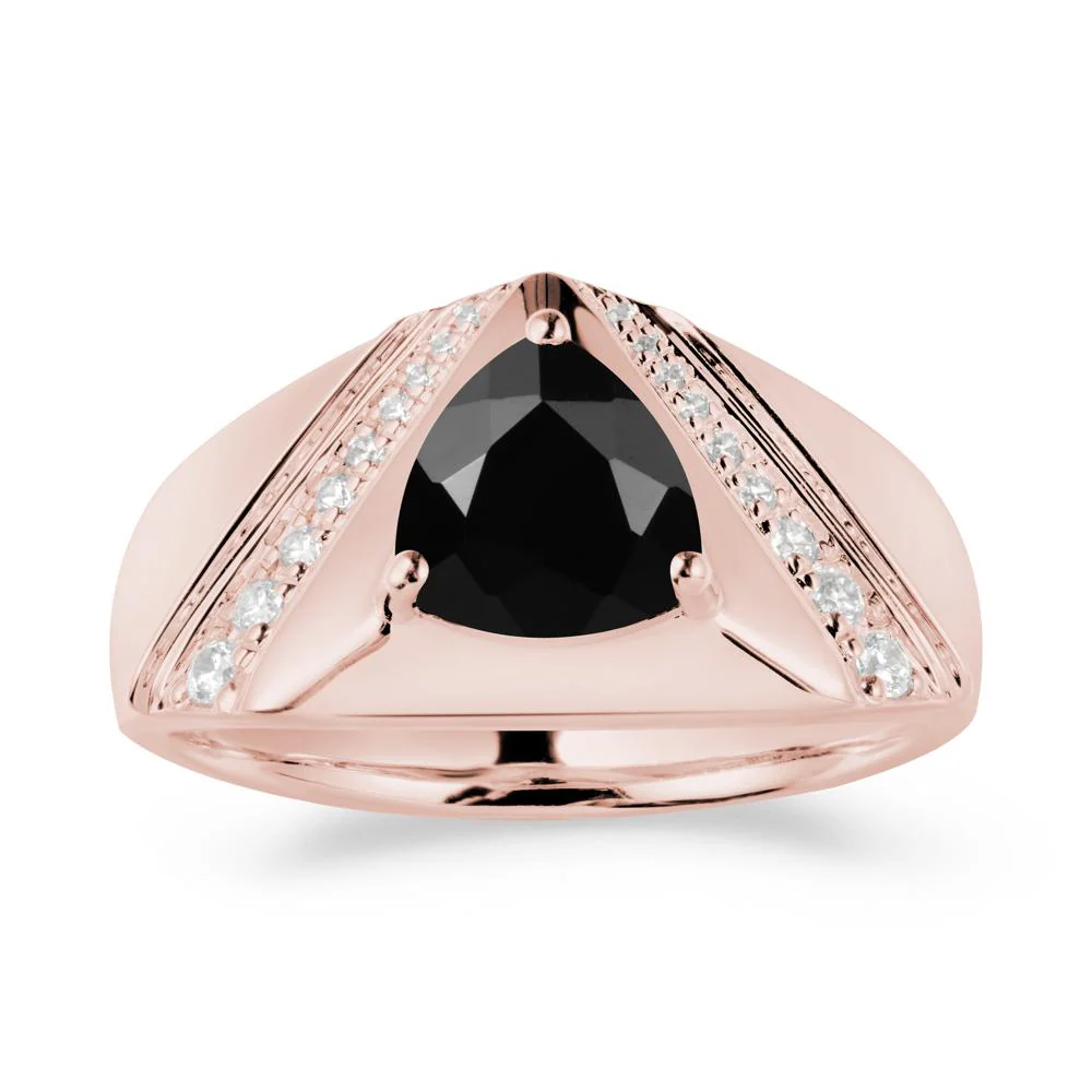 Simple Wide Band Black Spinel Ring for Men - Image 5