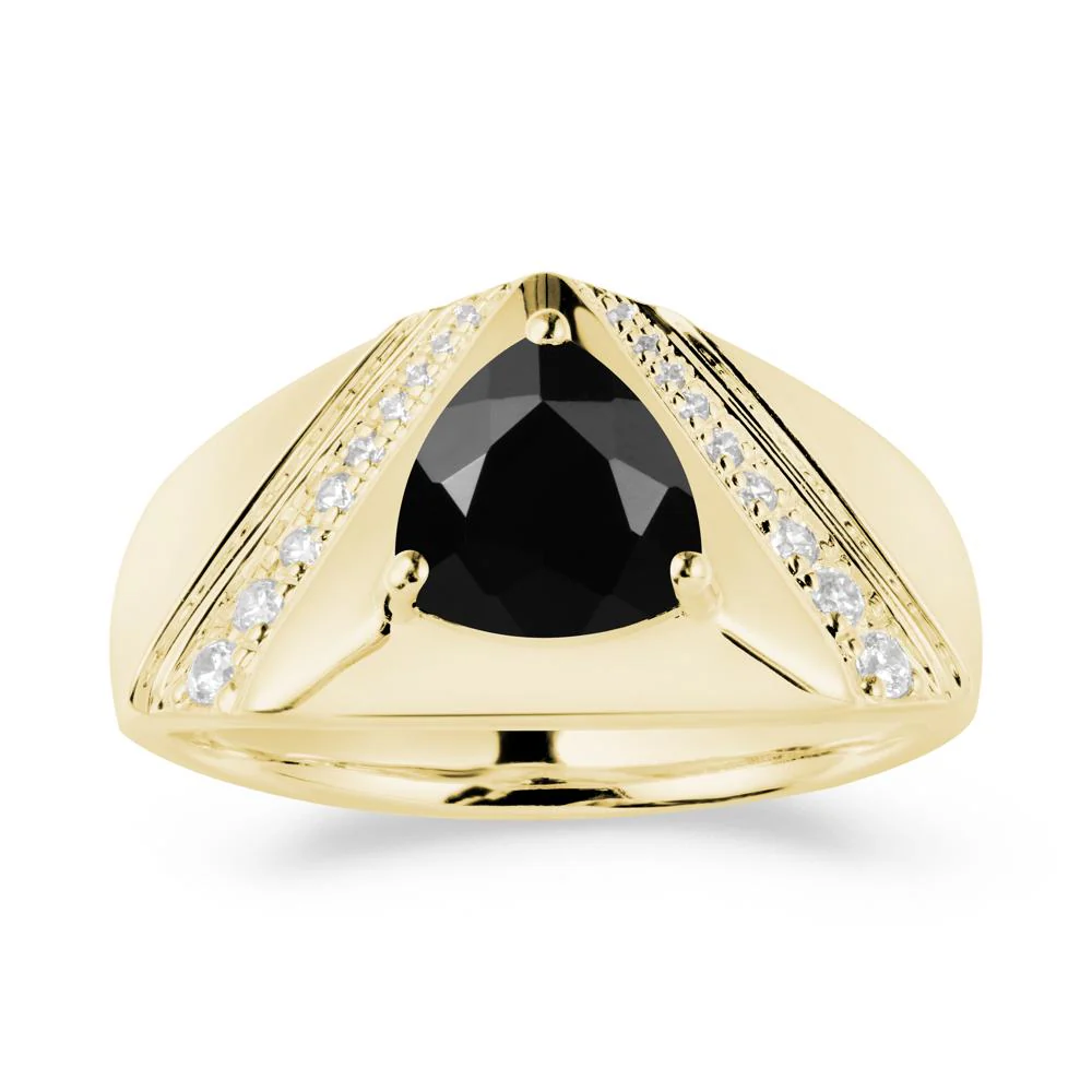 Simple Wide Band Black Spinel Ring for Men - Image 7