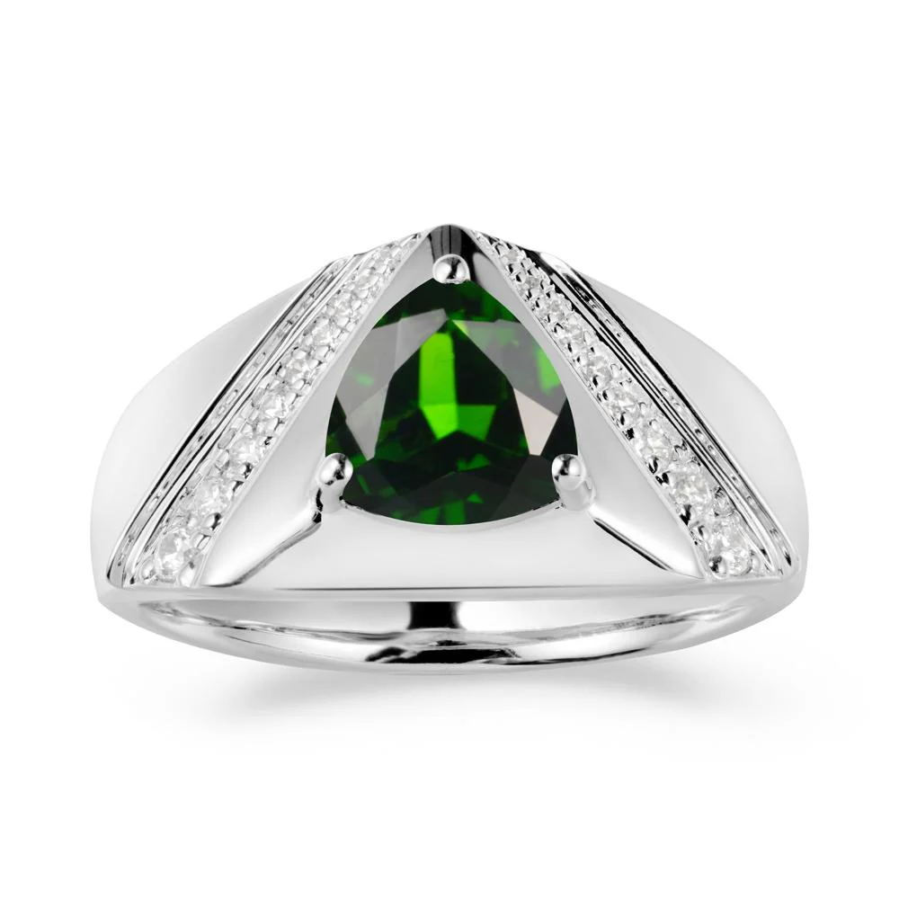 Simple Wide Band Diopside Ring for Men