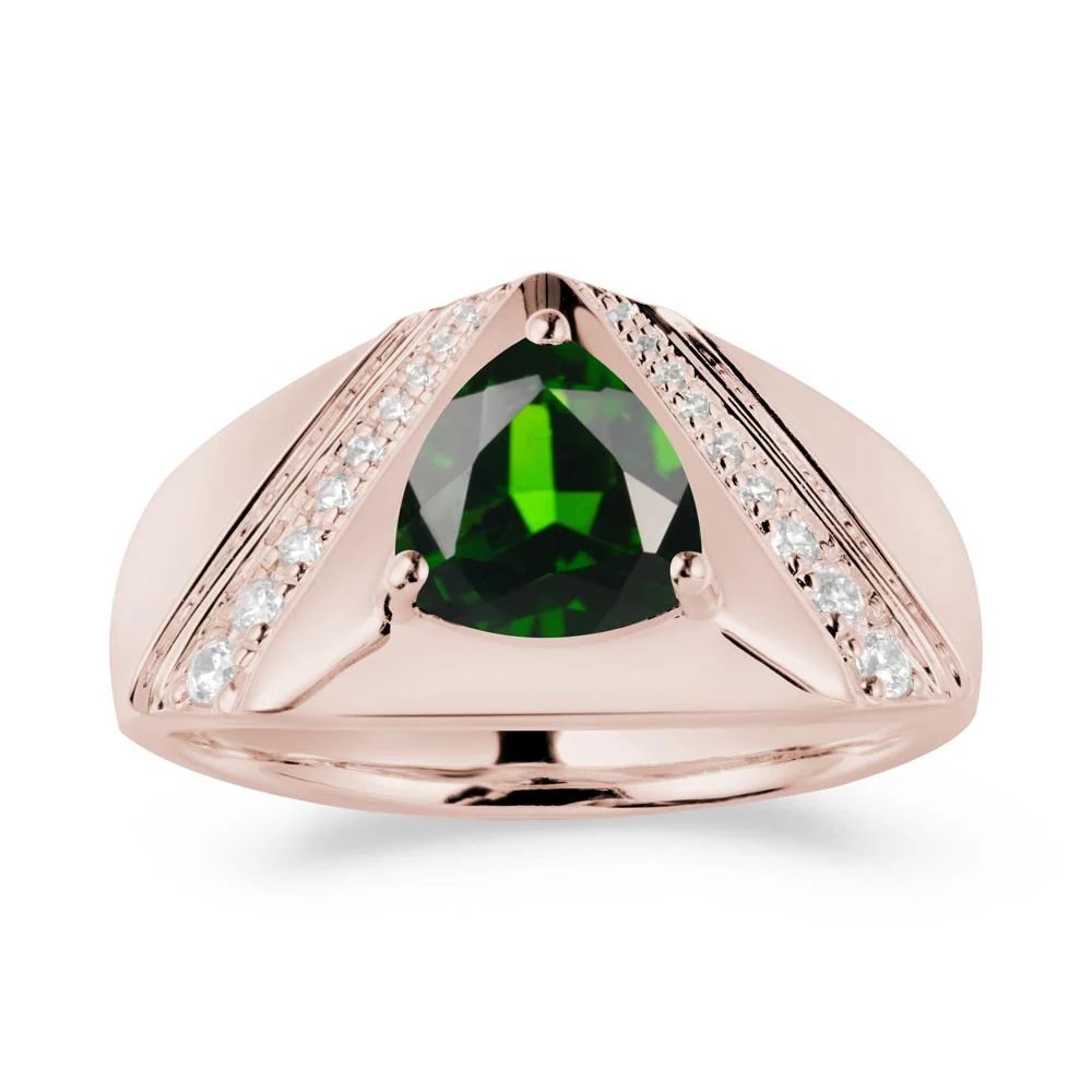 Simple Wide Band Diopside Ring for Men - Image 2