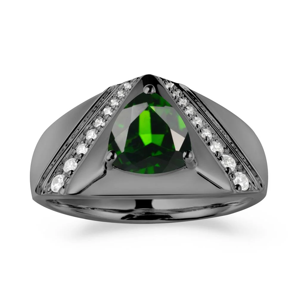 Simple Wide Band Diopside Ring for Men - Image 8