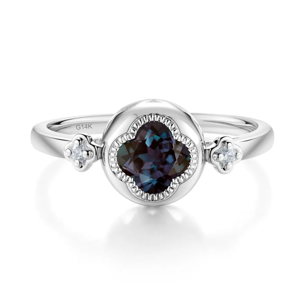 Milgrain Clover Cut Alexandrite Ring - Image 7