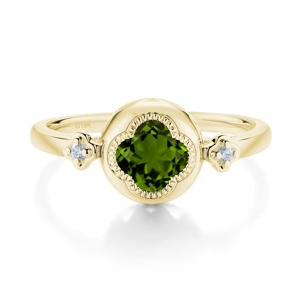Milgrain Clover Cut Diopside Ring - Image 8