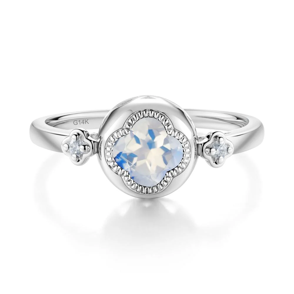 Milgrain Clover Cut Moonstone Ring